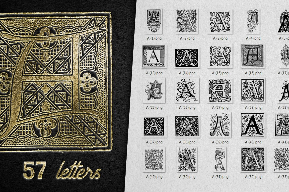 Vintage Letter A Vector And PNG cover image.