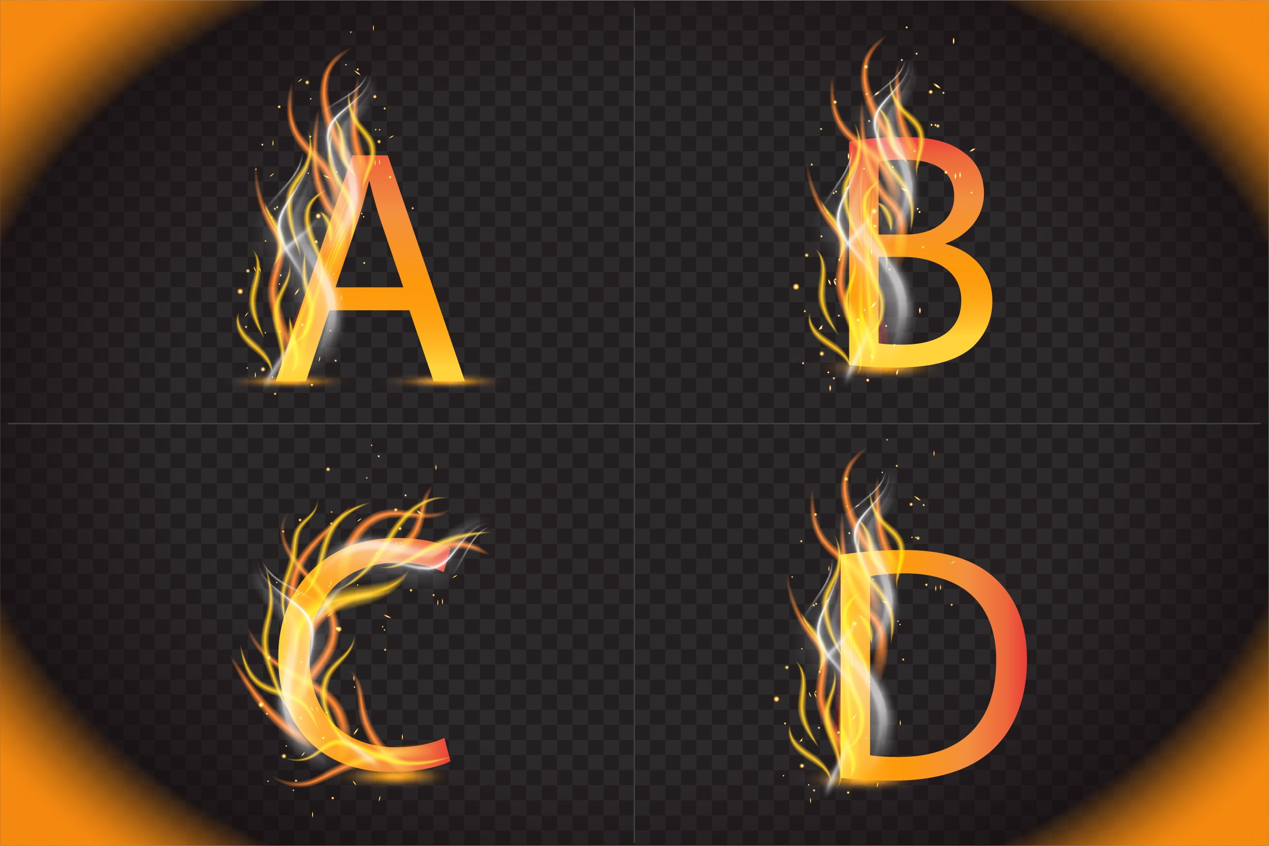 Fire Alphabet Letters Designpreview image.
