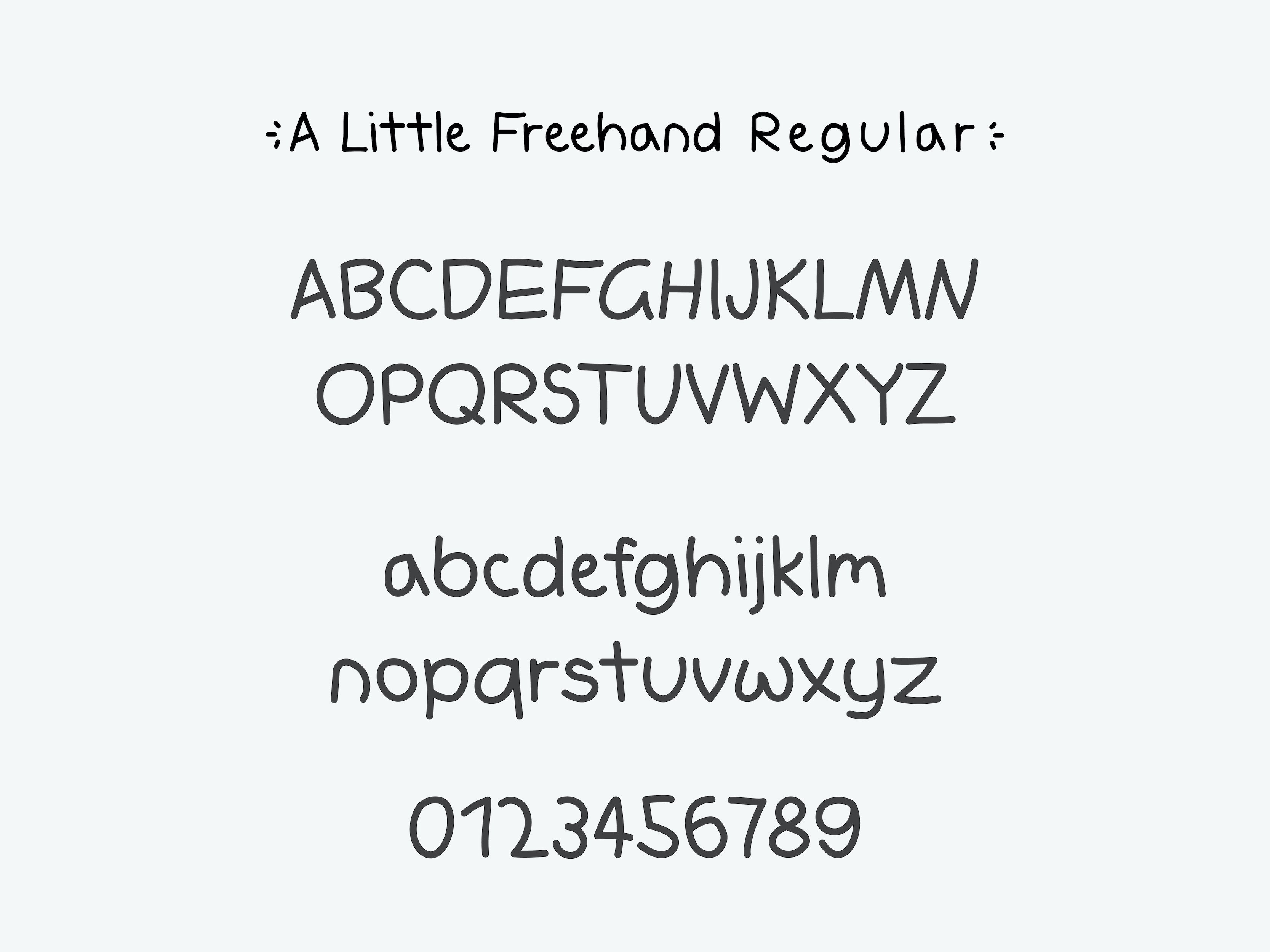 A Little Freehand Font preview image.