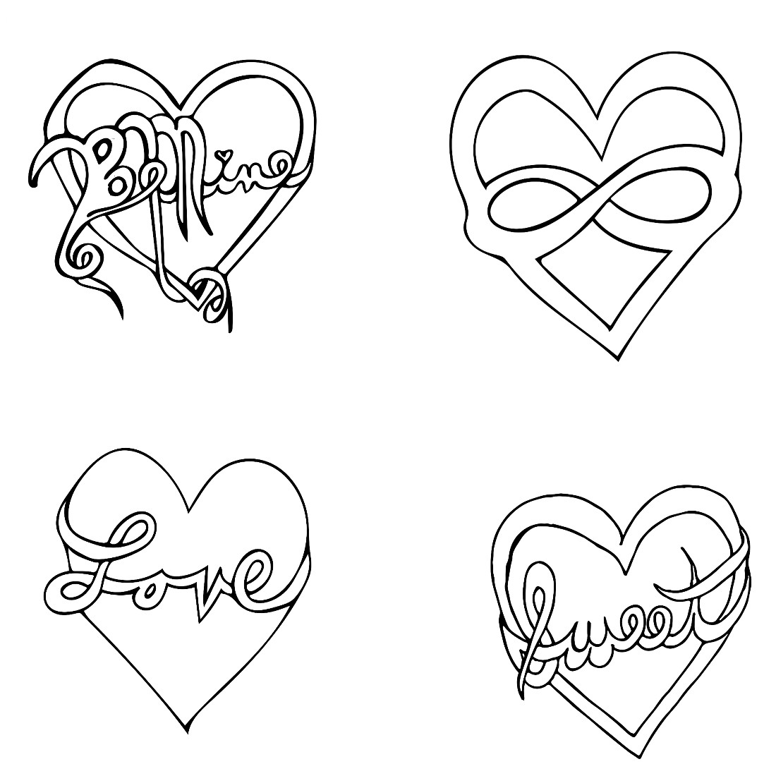 Valentine Bubble Art Heart Shaped Cutouts set of 5 cover image.
