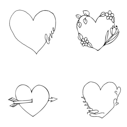 Valentine Doodle Cutout Art for POD DXF PNG Cutfiles cover image.