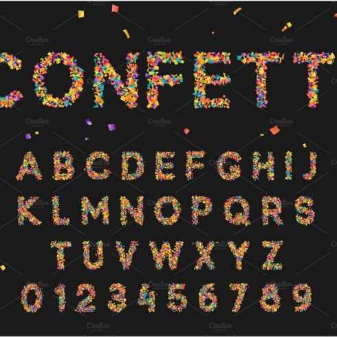 Colorful font from confetti cover image.