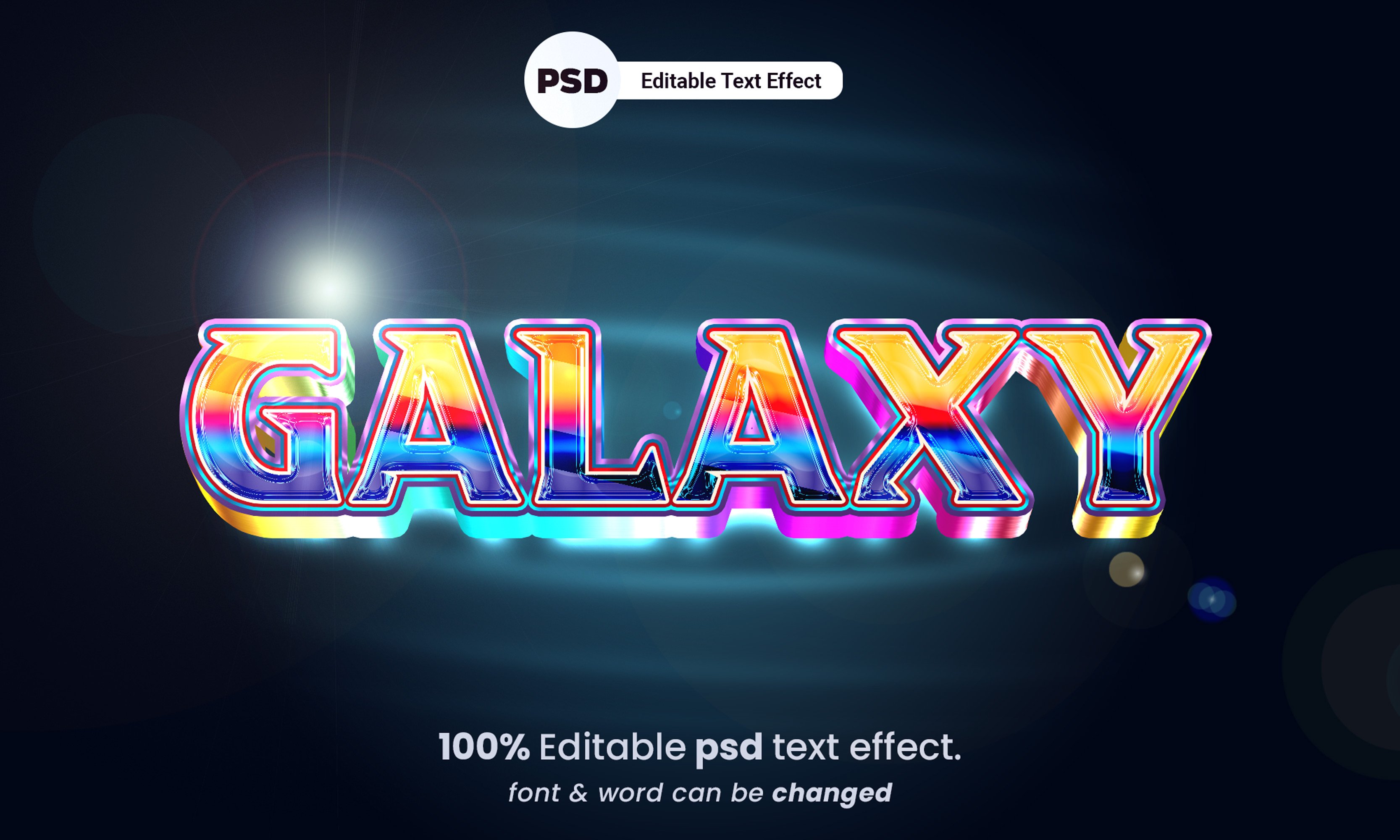 Galaxy techno 3d PSD text effect.preview image.