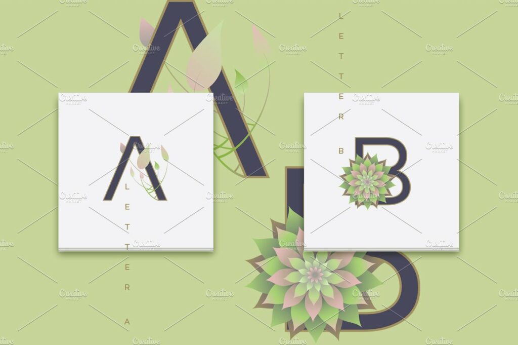 Spring alphabet letters MasterBundles