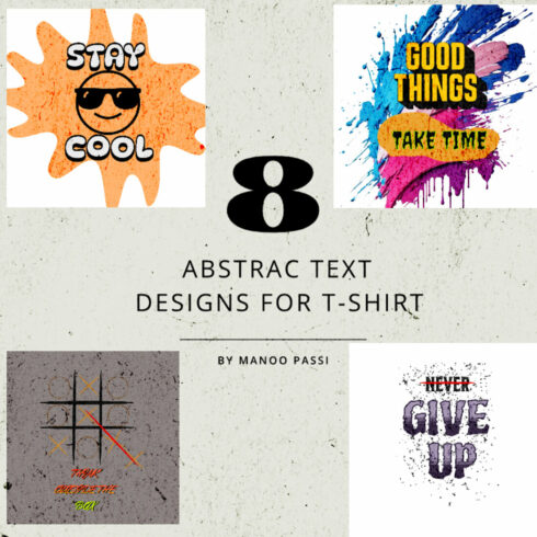 8 Abstracts t-shirt designs png beautiful collection cover image.