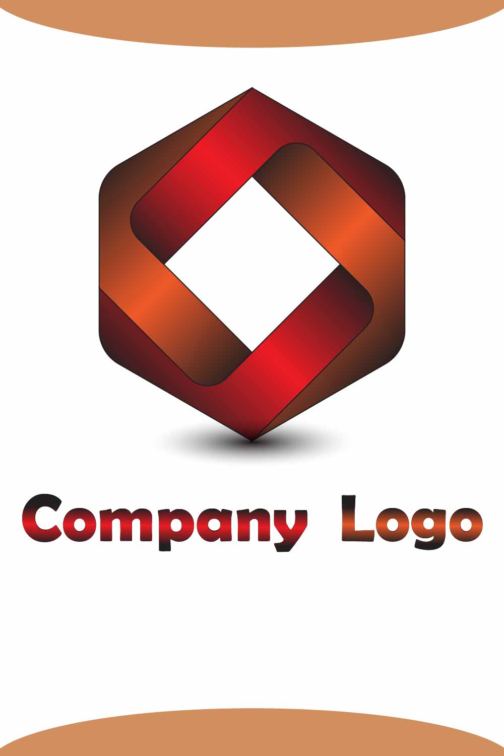Professional Abstract Hexagonal Shape Logo Design pinterest preview image.