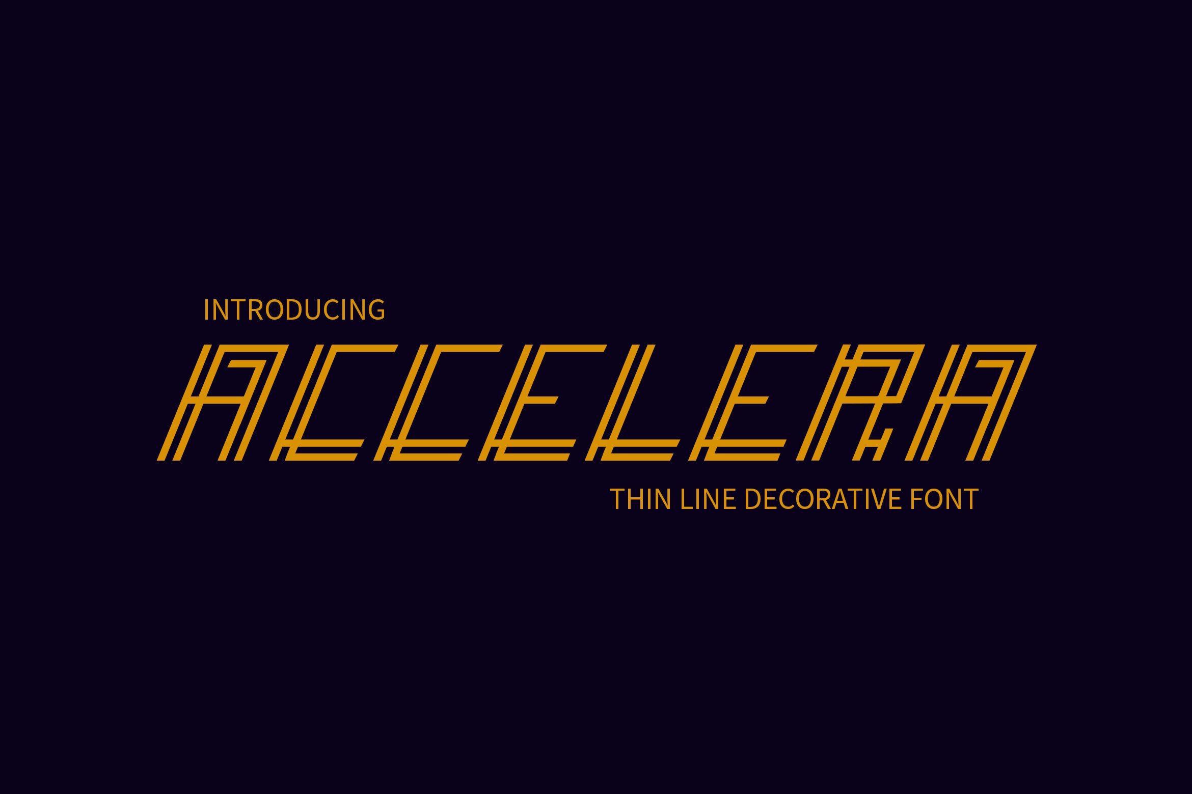 Accelera - Thin Line Decorative Font cover image.