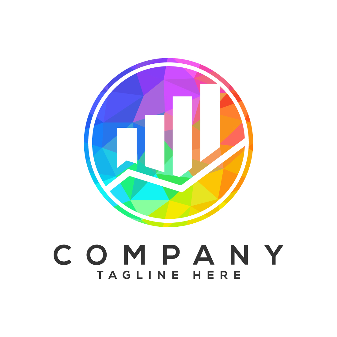Finance and accounting logo low poly art style design vector template, Polygonal business finance logo preview image.