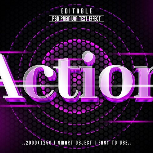 Action 3D Editable psd Text Effectcover image.