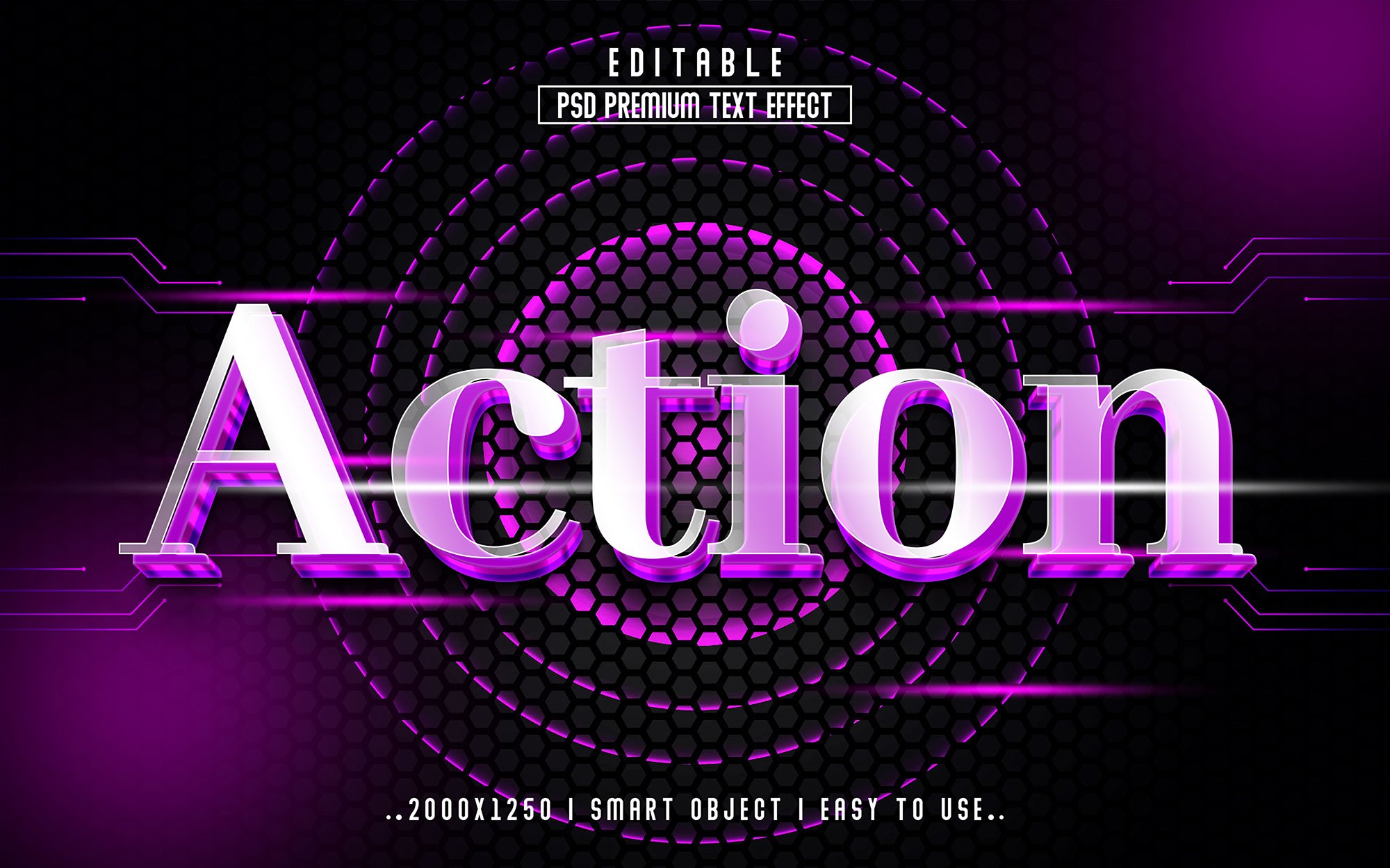 Action 3D Editable psd Text Effectcover image.