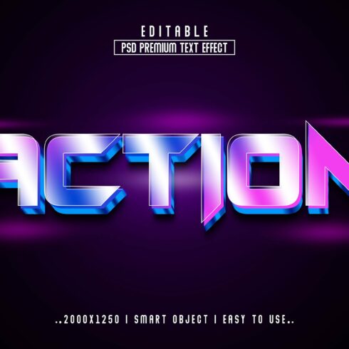 Action 3D Editable psd Text Effectcover image.