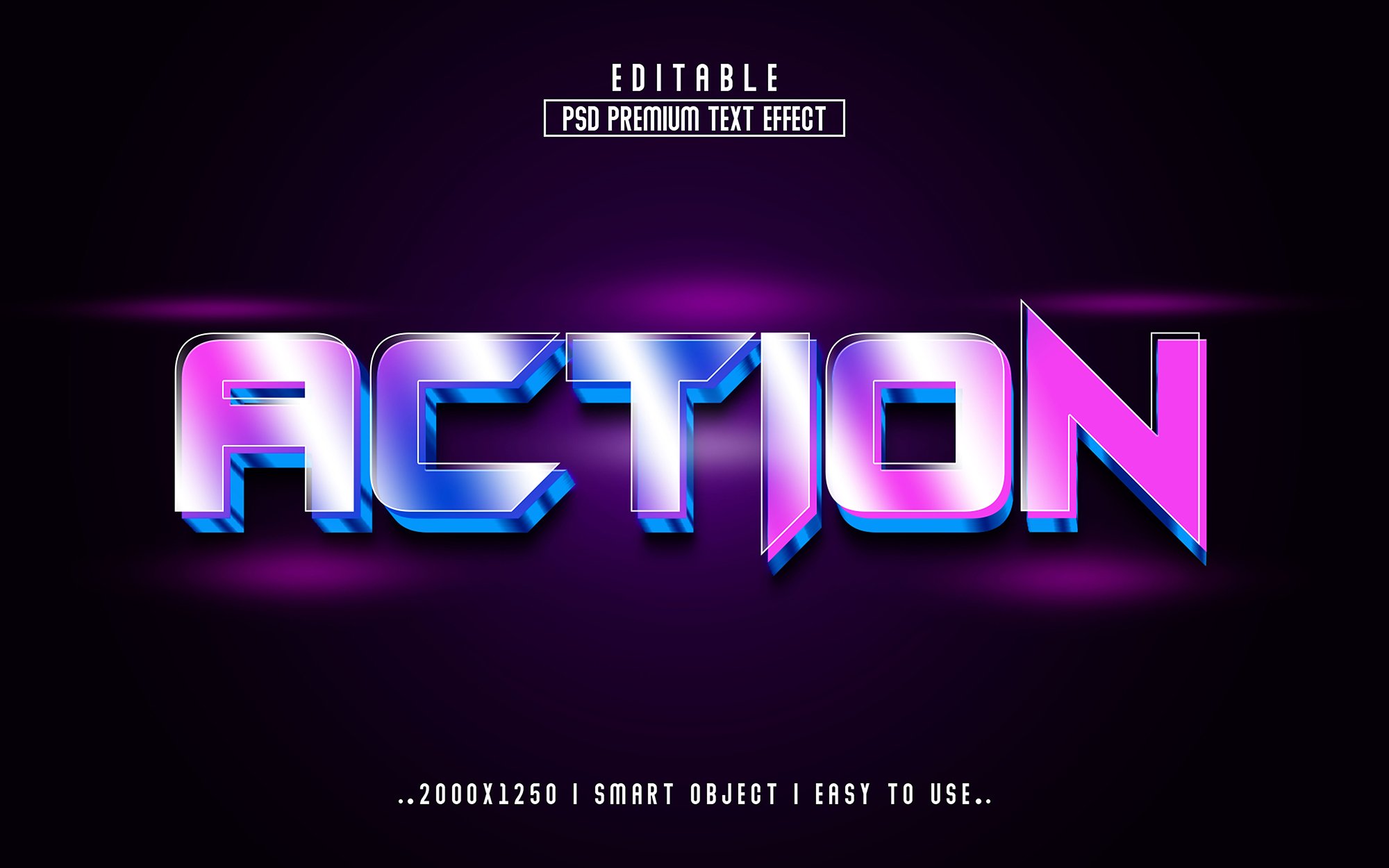 Action 3D Editable psd Text Effectcover image.