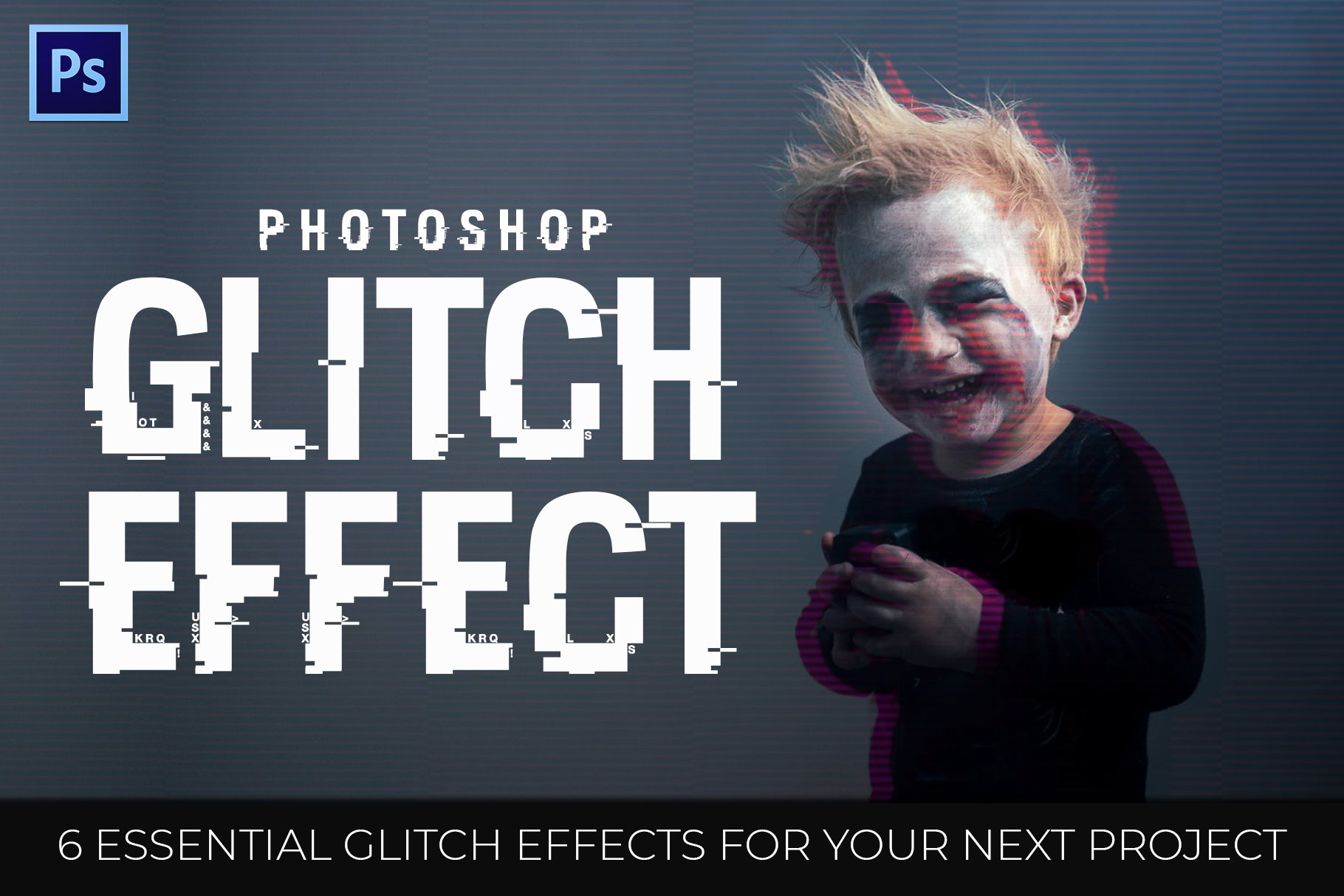 Glitch Effect Photoshop Actionscover image.
