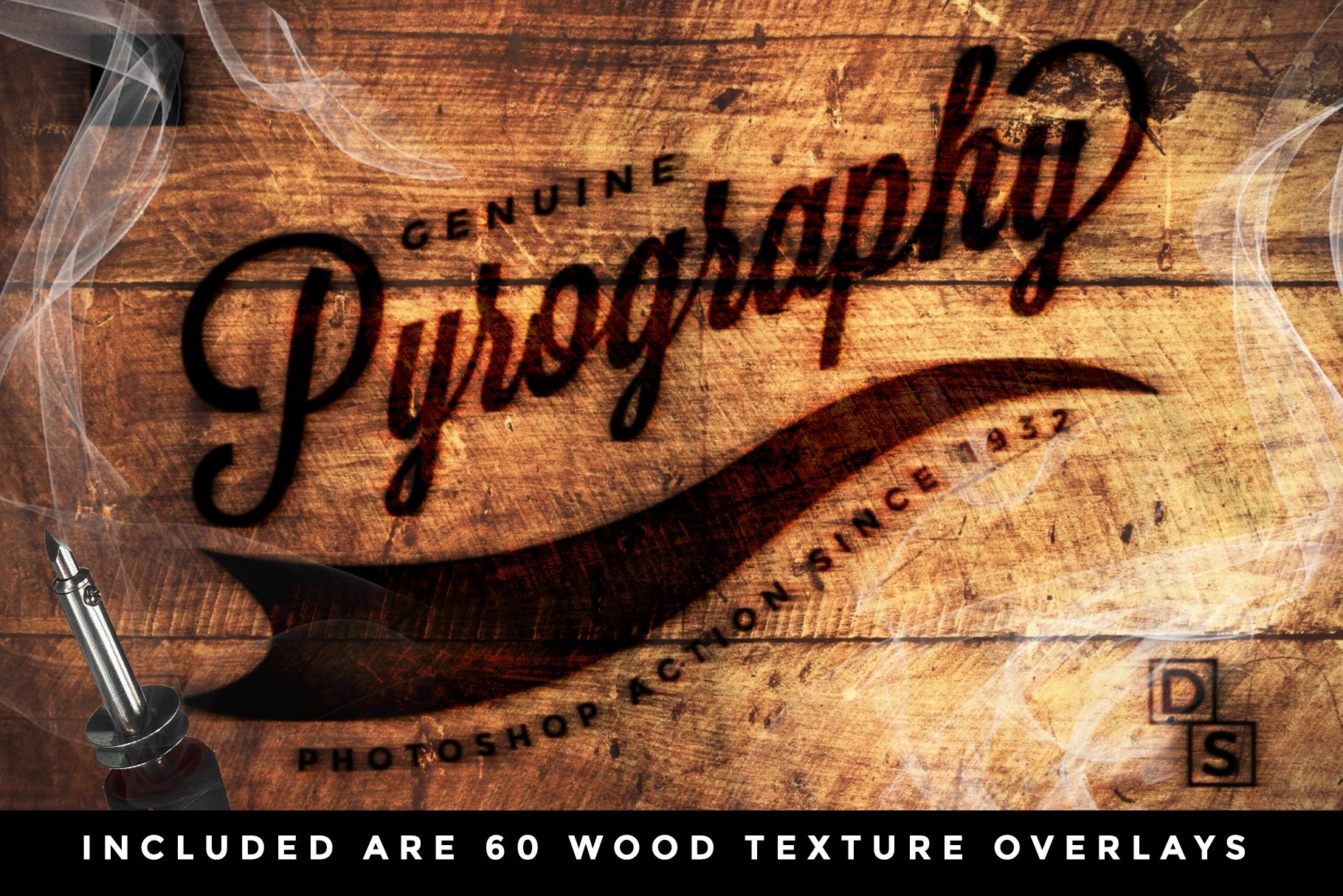 The Pyrography Photoshop Actioncover image.