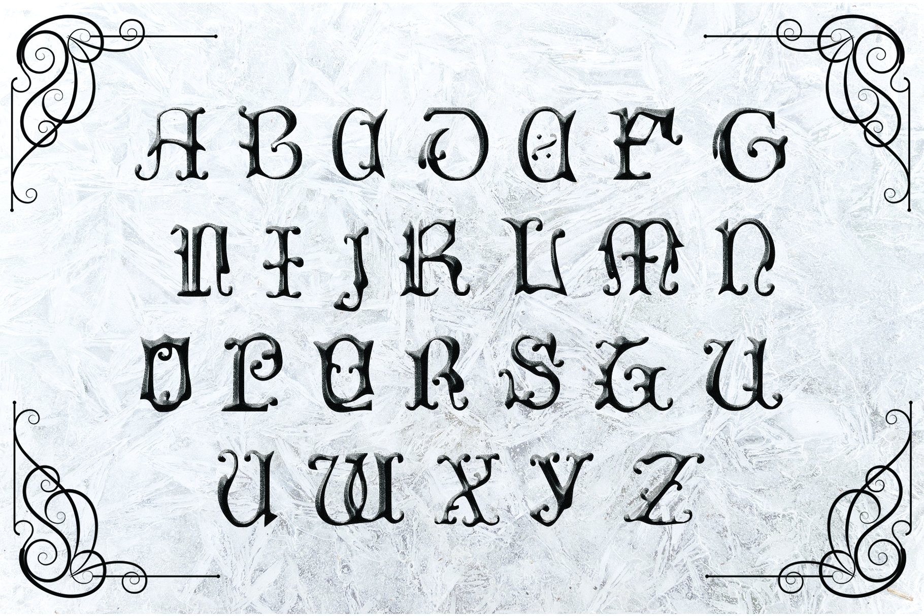 REZNOR, a Blackletter Typeface preview image.