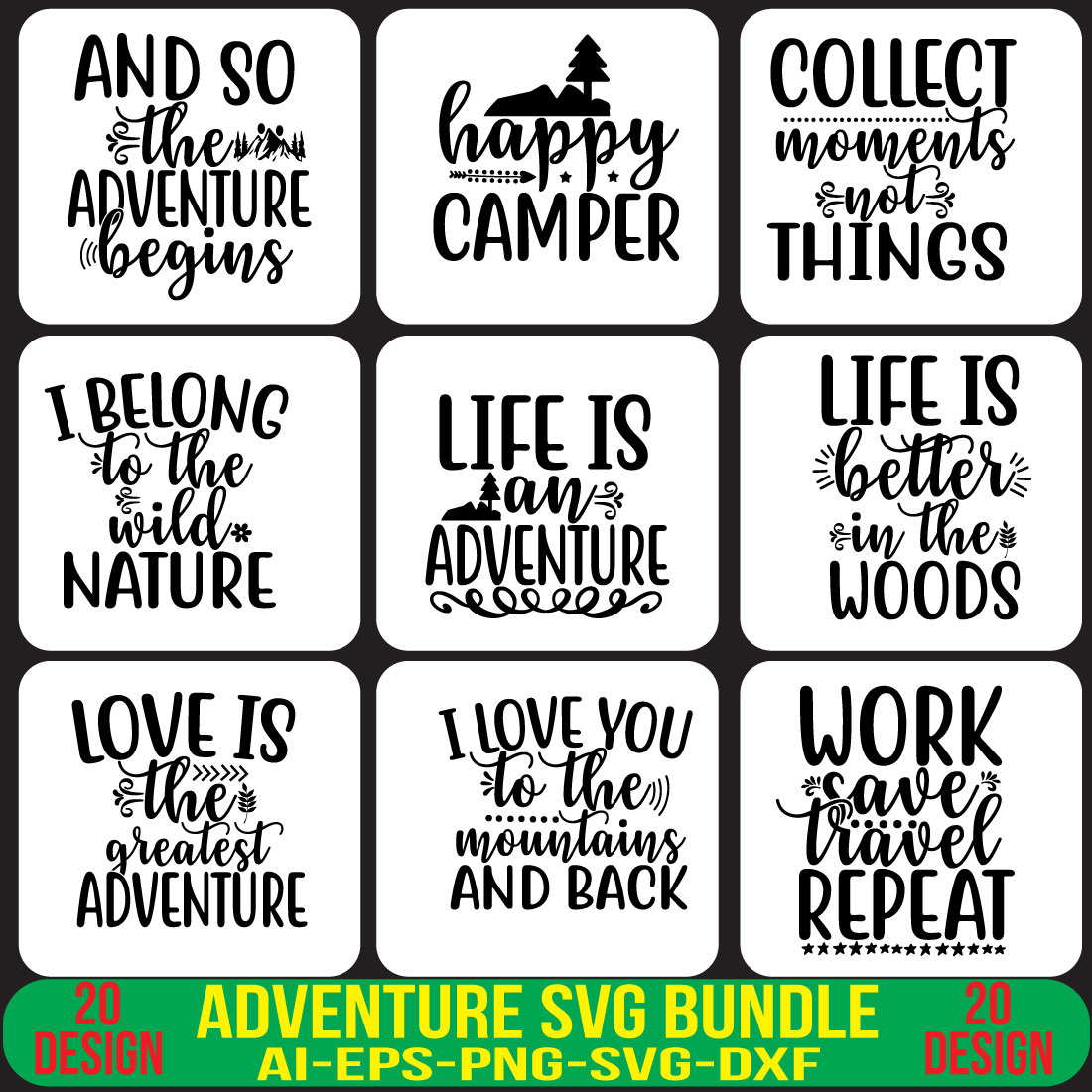 Adventure SVG Bundle cover image.