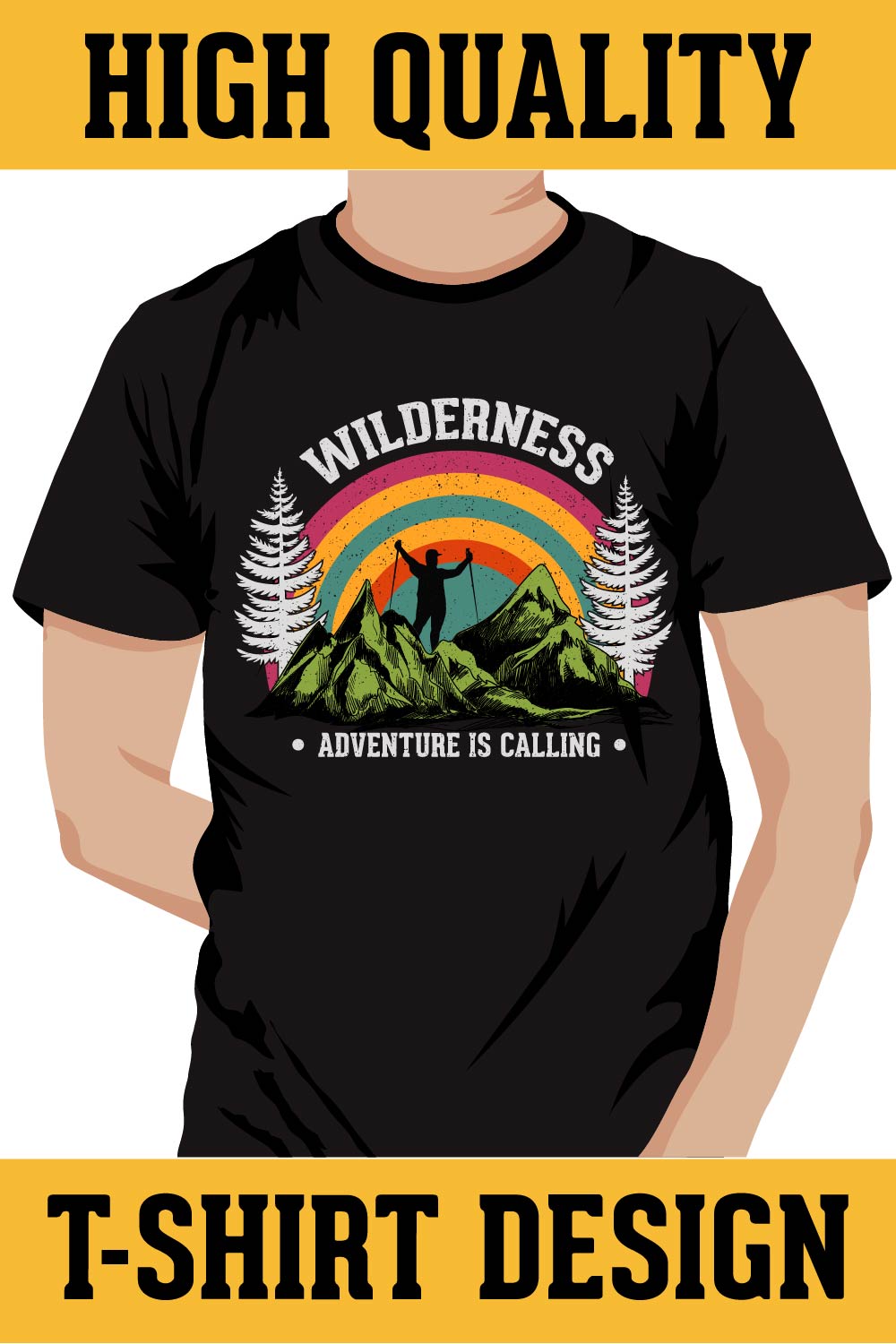 Mountain Adventure T-shirt Design pinterest preview image.