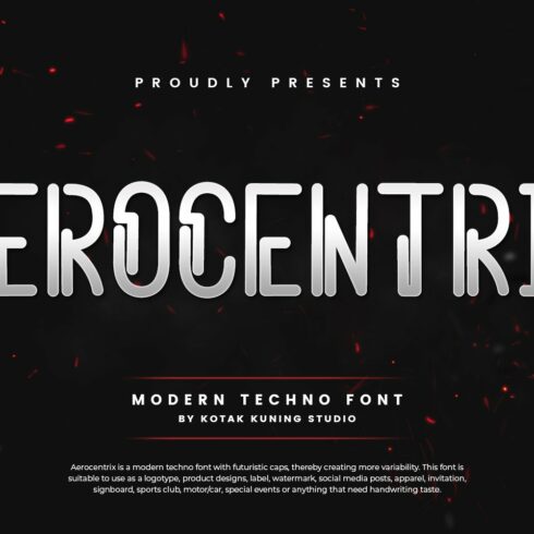 Aerocentrix - Techno Font cover image.
