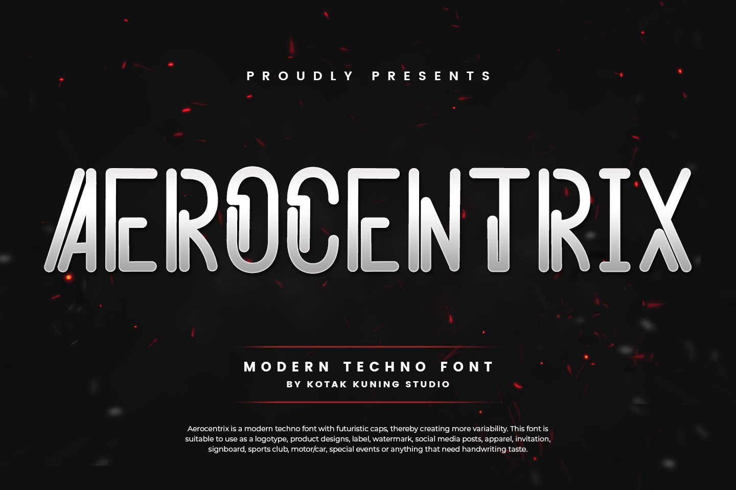 Aerocentrix - Techno Font cover image.