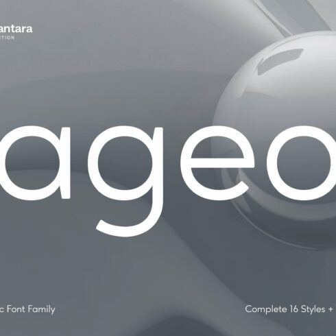 Ageo; 16 Geometric Font Family cover image.