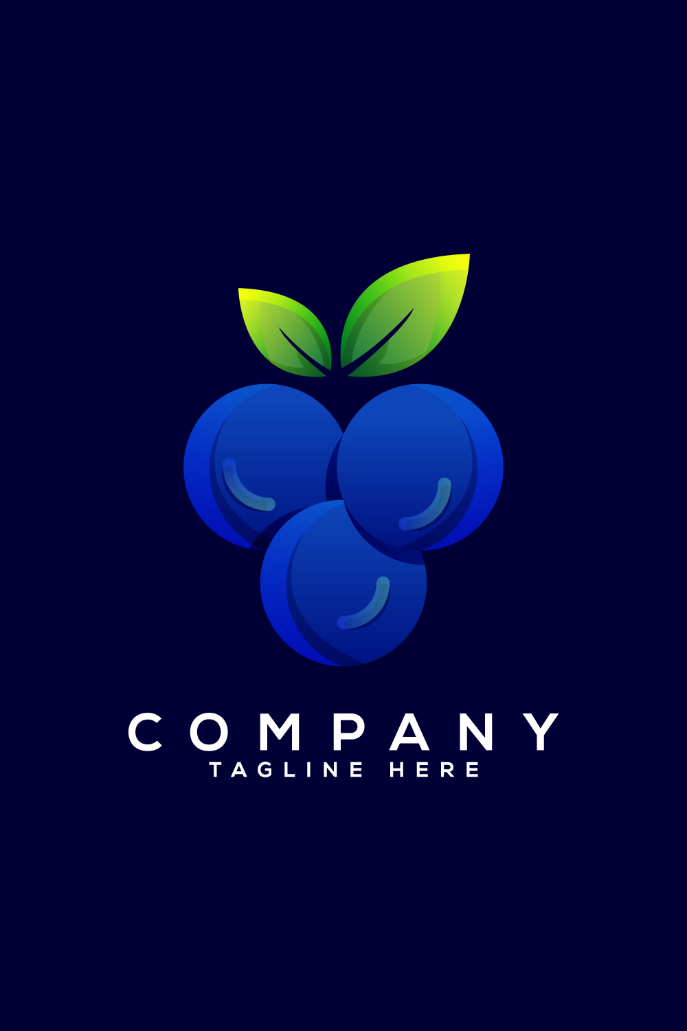 Colorful blueberry logo design template Blueberry vectors pinterest preview image.