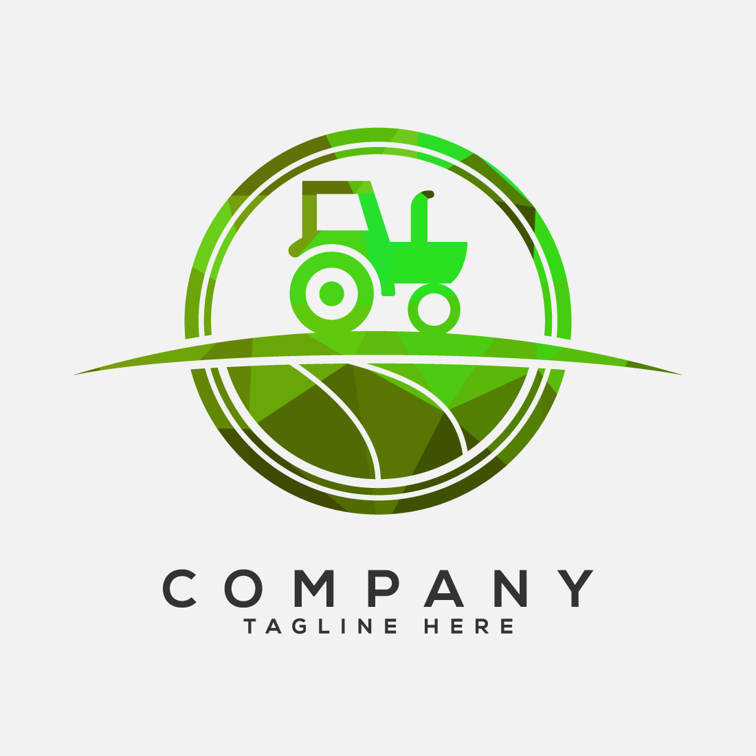 Tractor or farm low poly style logo design, suitable for any business related to agriculture industries preview image.
