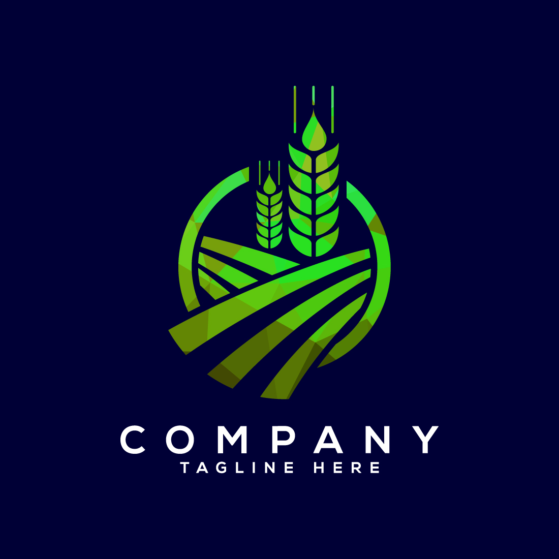 Wheat And Field Low Poly Style Icon and Logo For Identity Style of Natural Product Company and Farm Company cover image.