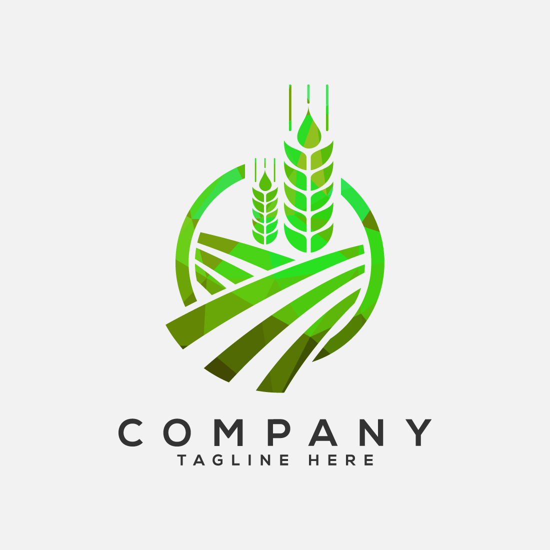 Wheat And Field Low Poly Style Icon and Logo For Identity Style of Natural Product Company and Farm Company preview image.