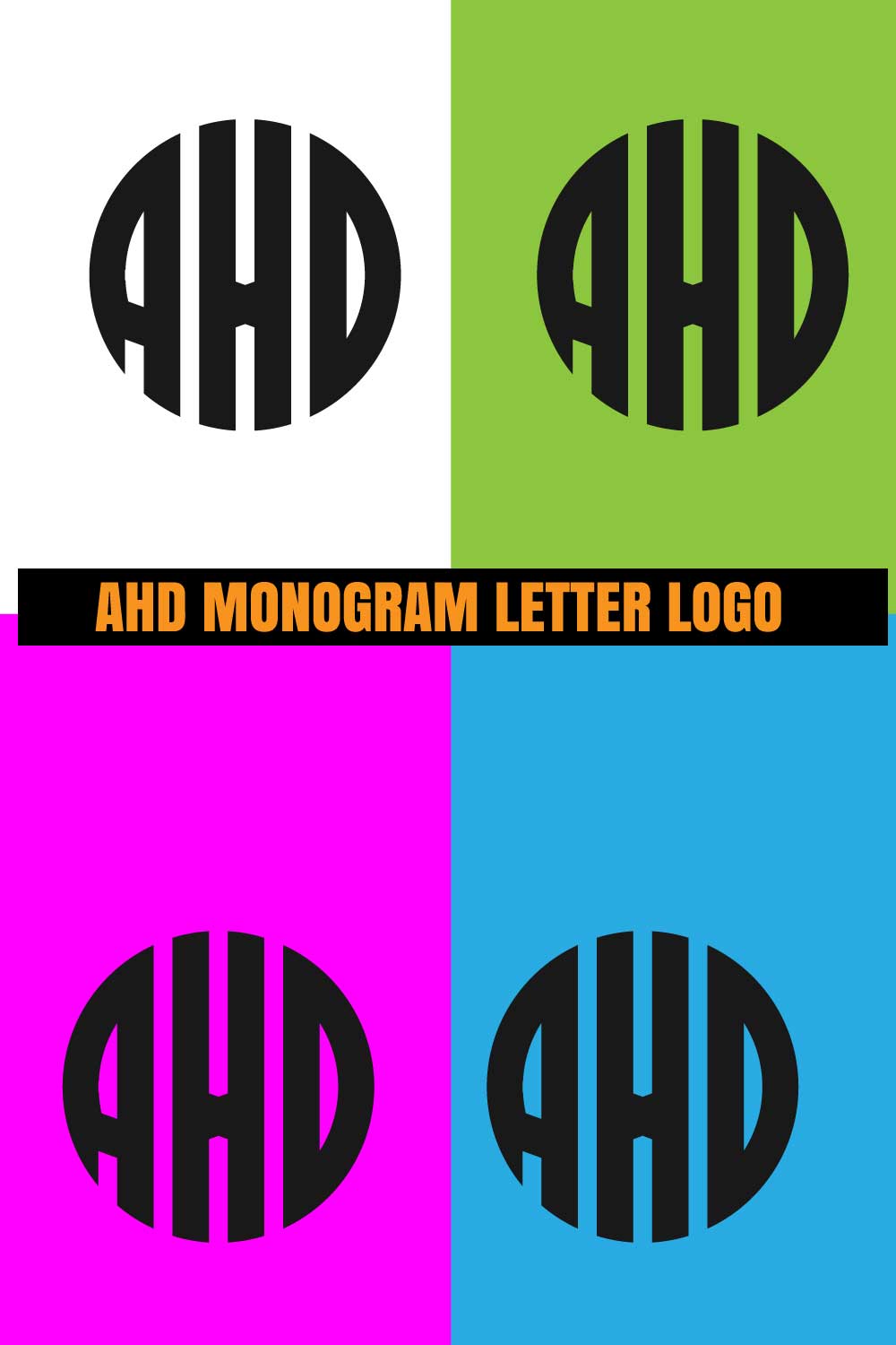 AHD monogram letter logo pinterest preview image.