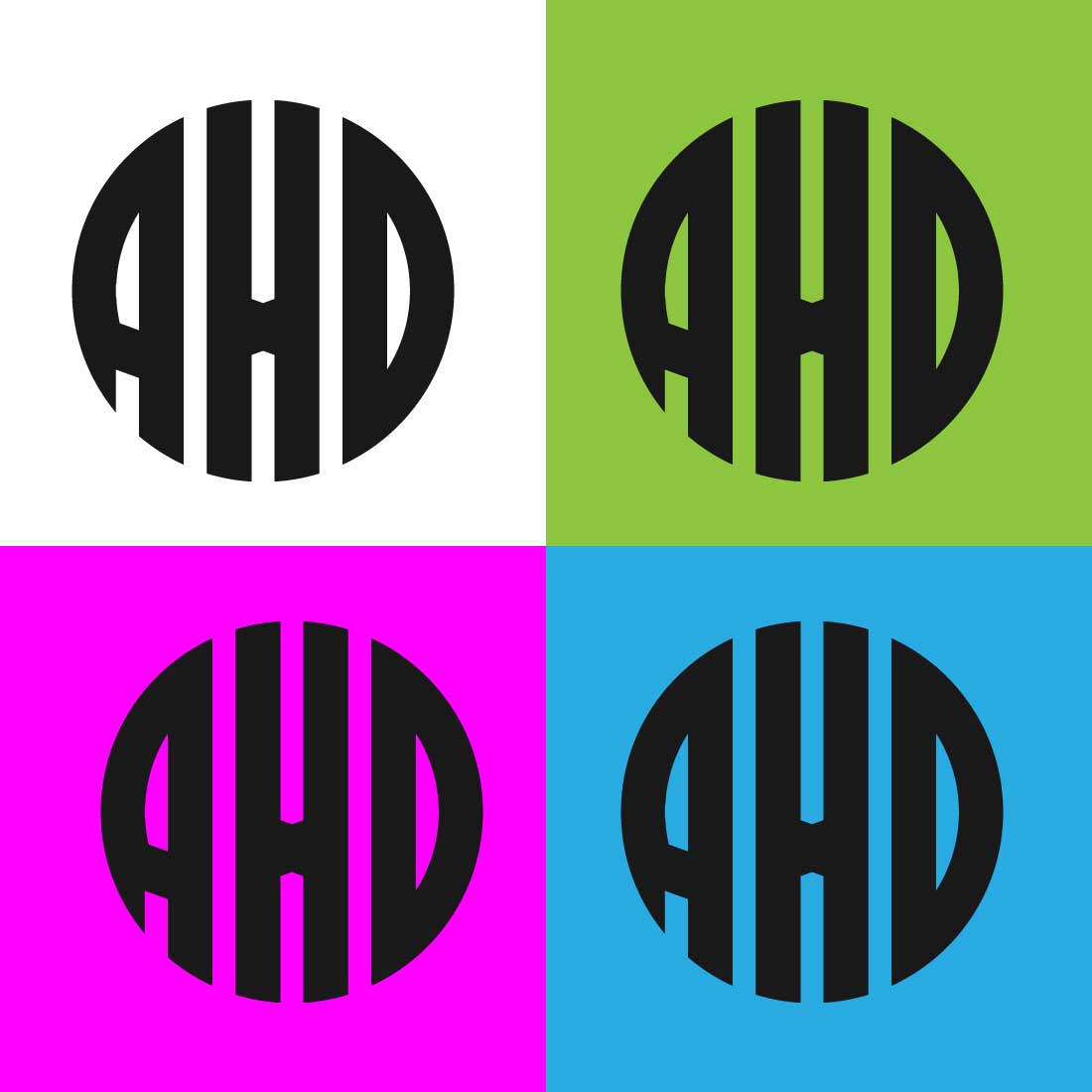 AHD monogram letter logo cover image.