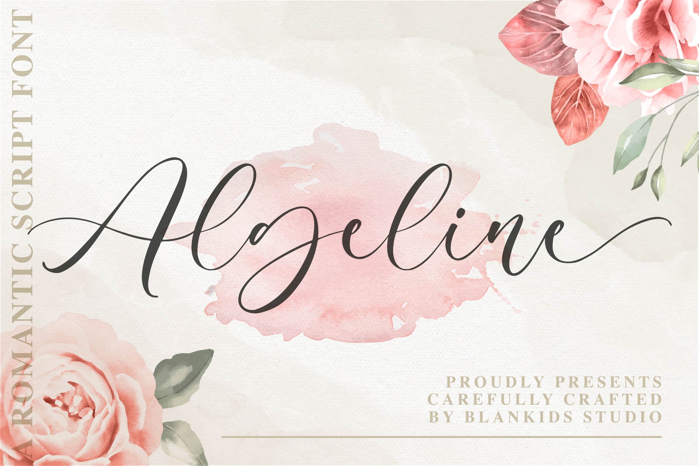 Algeline a Romantic Script Font cover image.