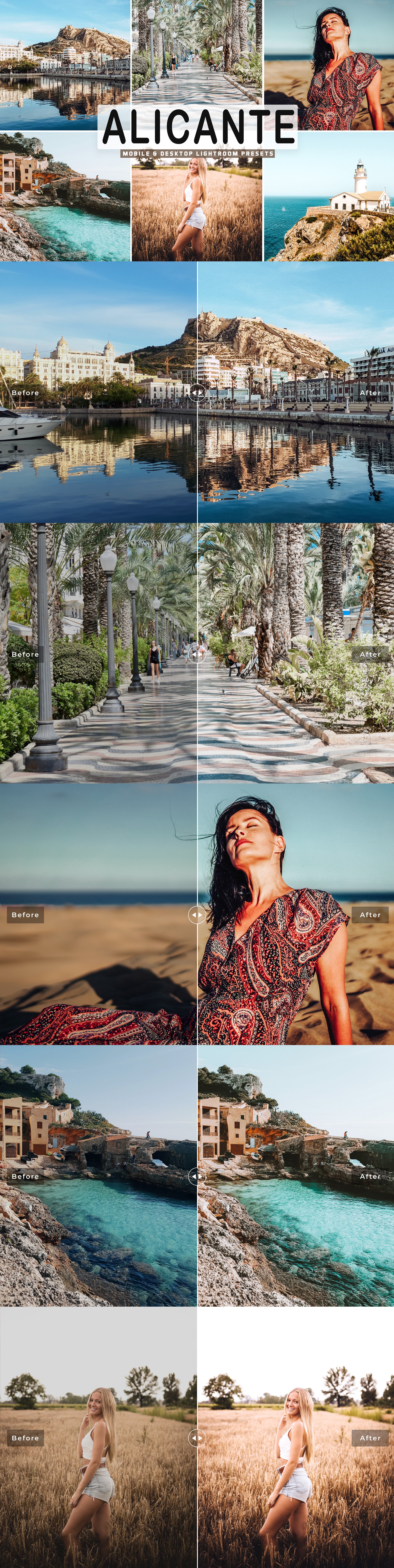 Alicante Lightroom Presets Packcover image.