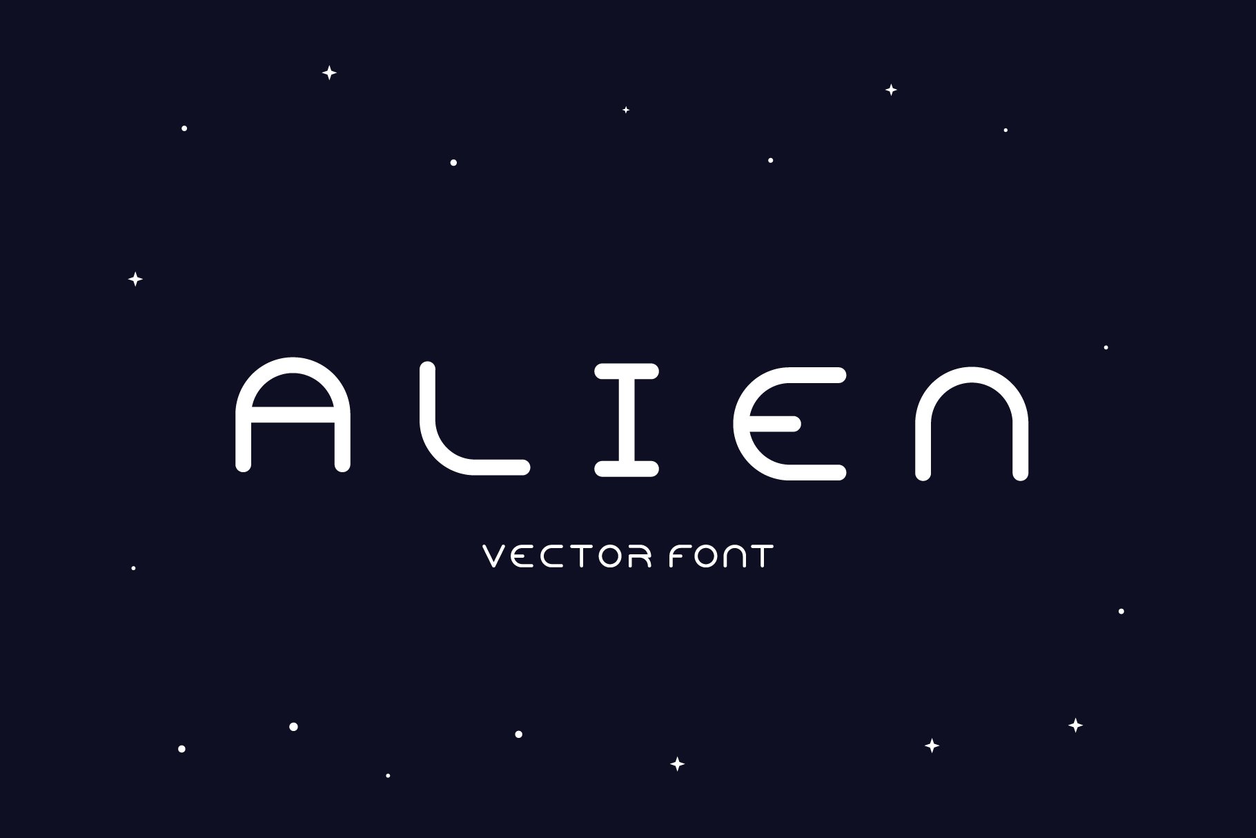 Vector Font. Alien cover image.