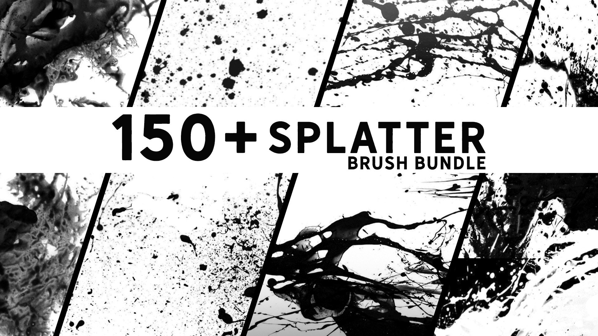 150+ Photoshop Splatter Brush Bundlecover image.