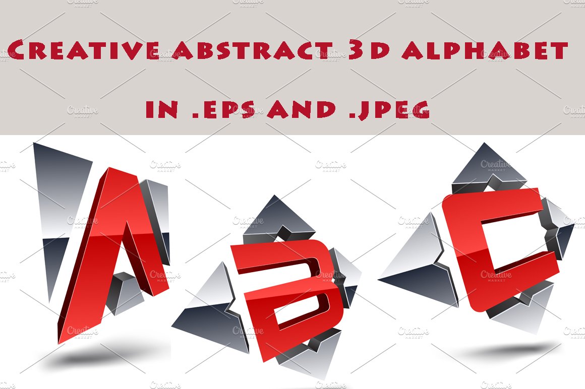 Creative abstract 3d alphabet cover image.