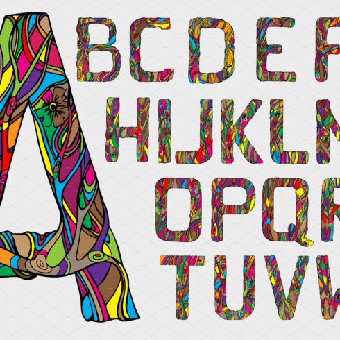 Fairytale alphabet. Vector cover image.