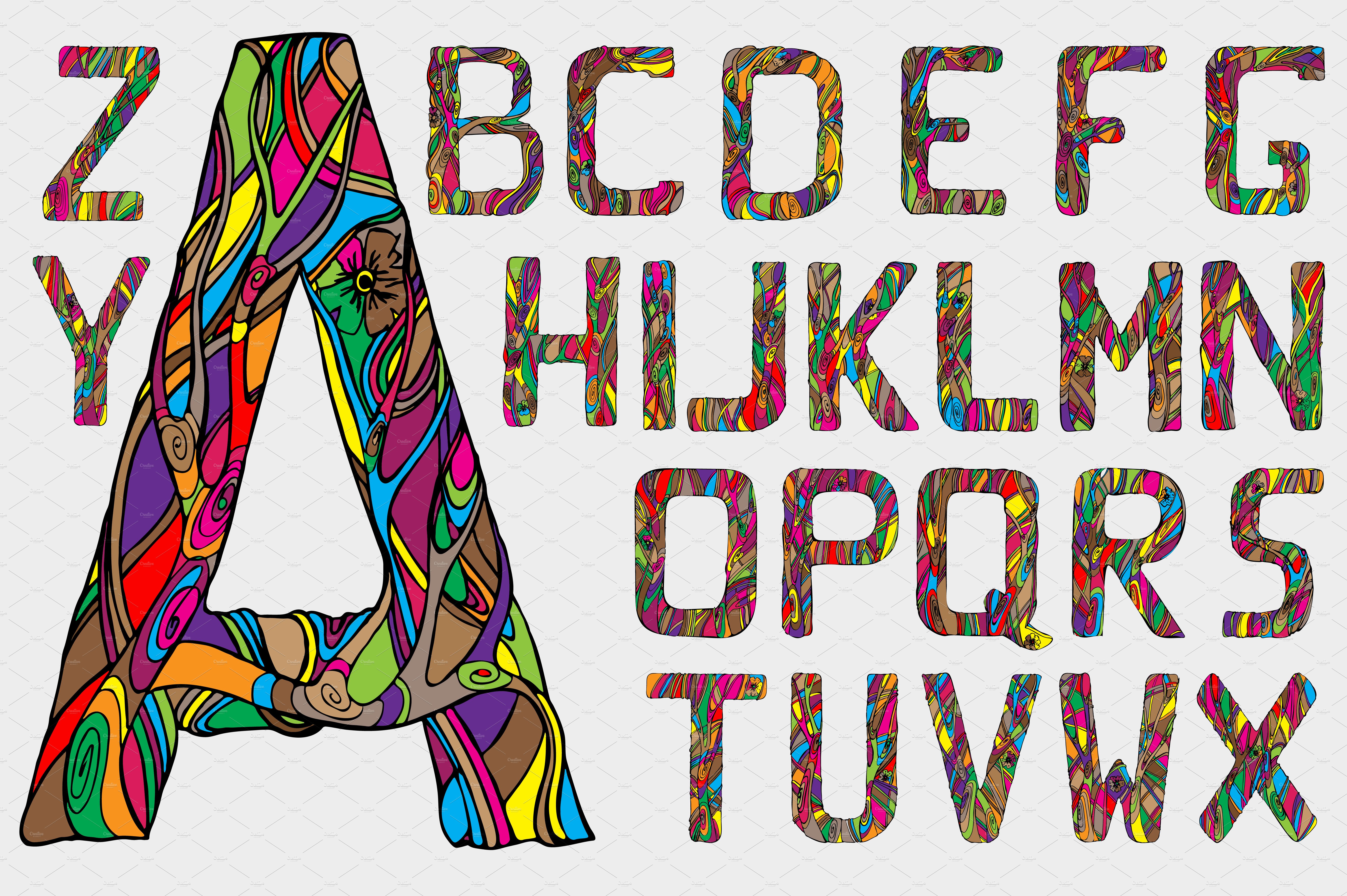 Fairytale alphabet. Vector cover image.