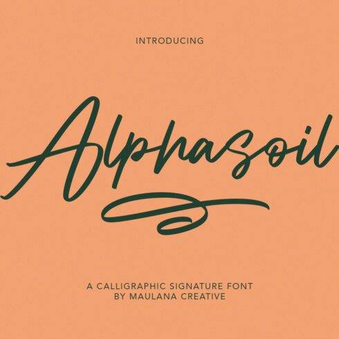 Alphasoil Signature Font cover image.