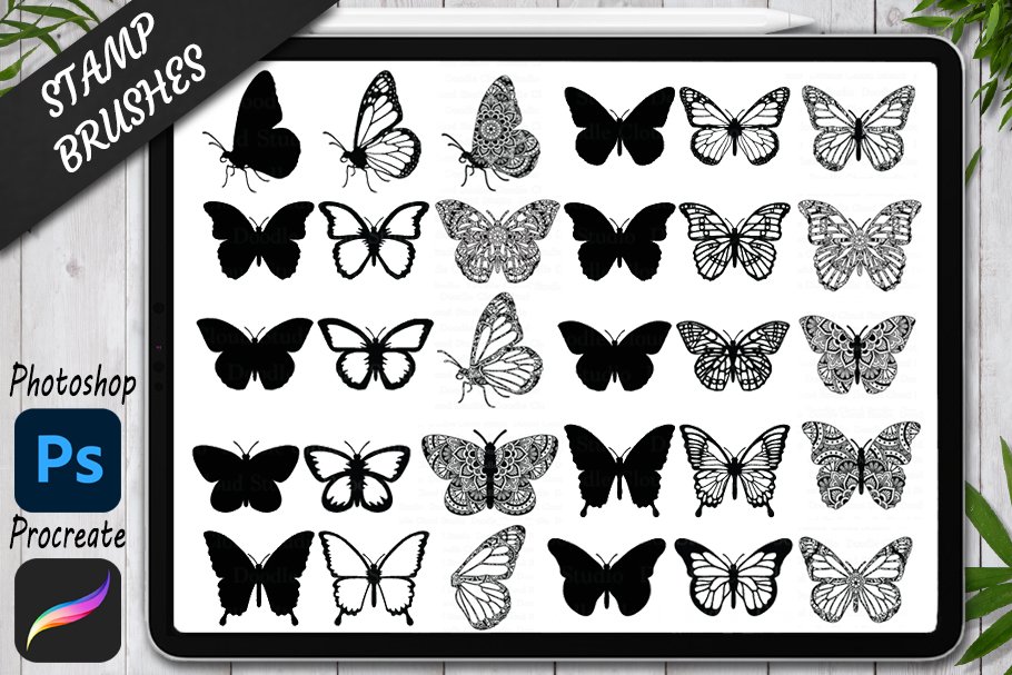 Butterfly Stamps Brushes Procreate.cover image.