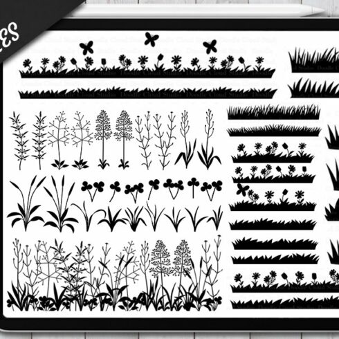 Procreate Grass Stamps Brushes.cover image.