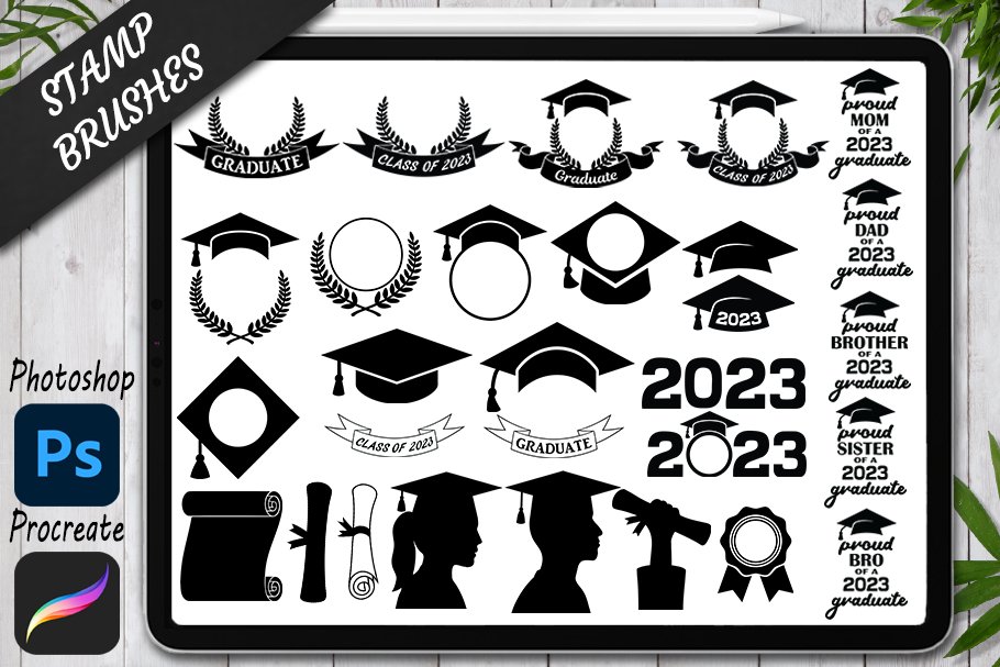 Graduation Stamps Brushes Procretecover image.