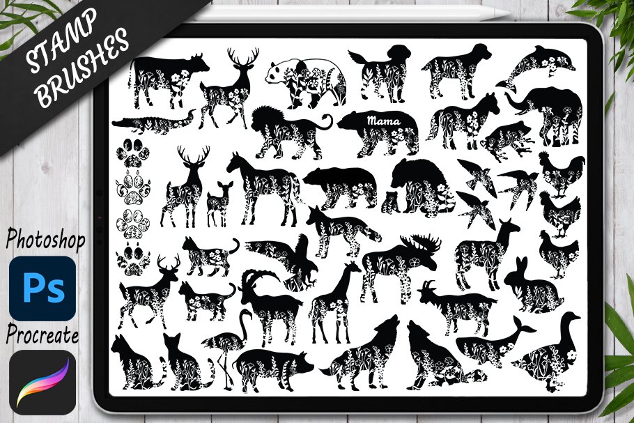 Animals Floral Stamp Brush Procreatecover image.