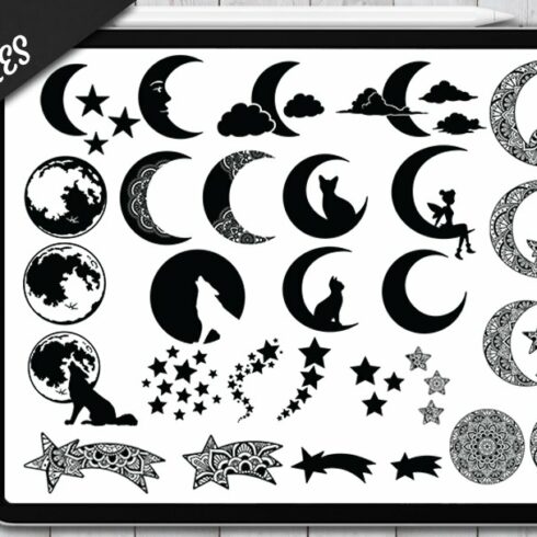 Moon Stamps Brushes for Procreate.cover image.
