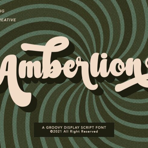 Amberlion Groovy Diplay Script Font cover image.