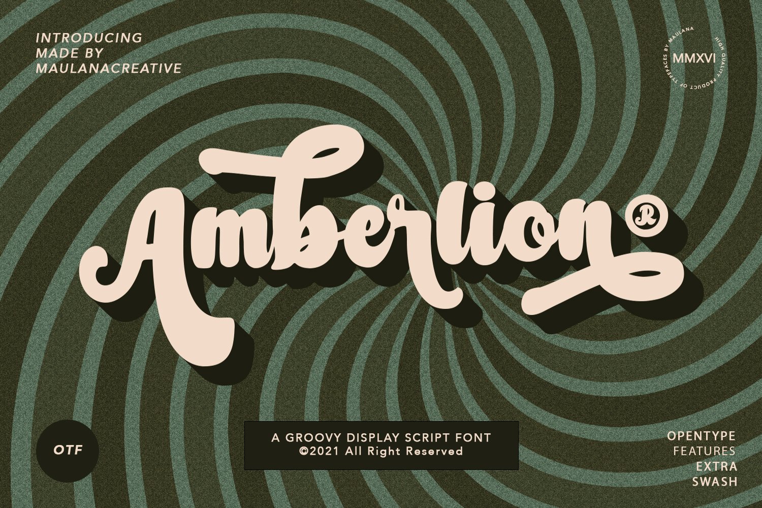 Amberlion Groovy Diplay Script Font cover image.