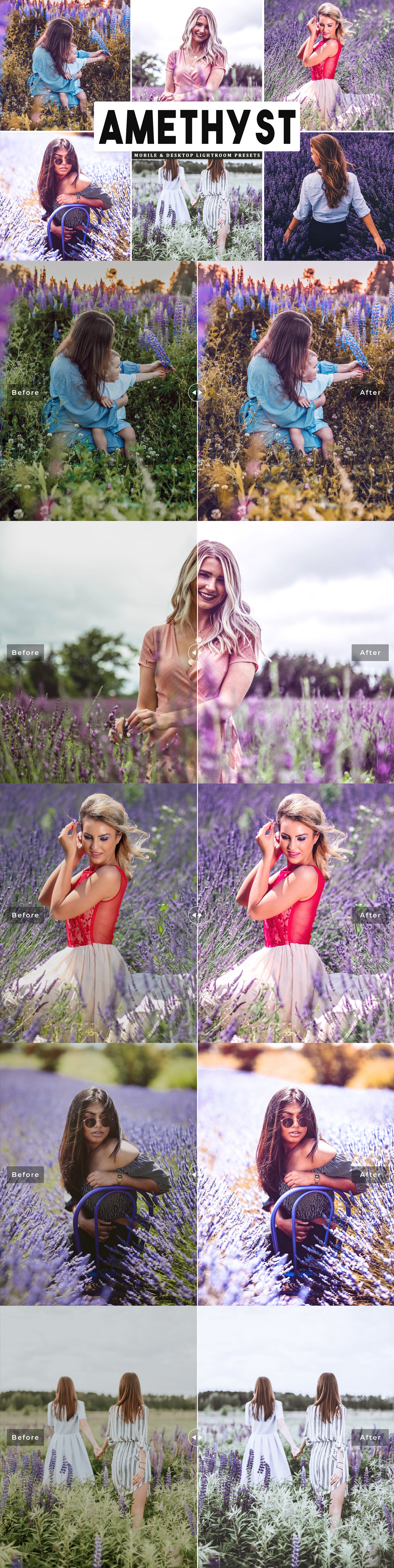 Amethyst Lightroom Presets Packcover image.