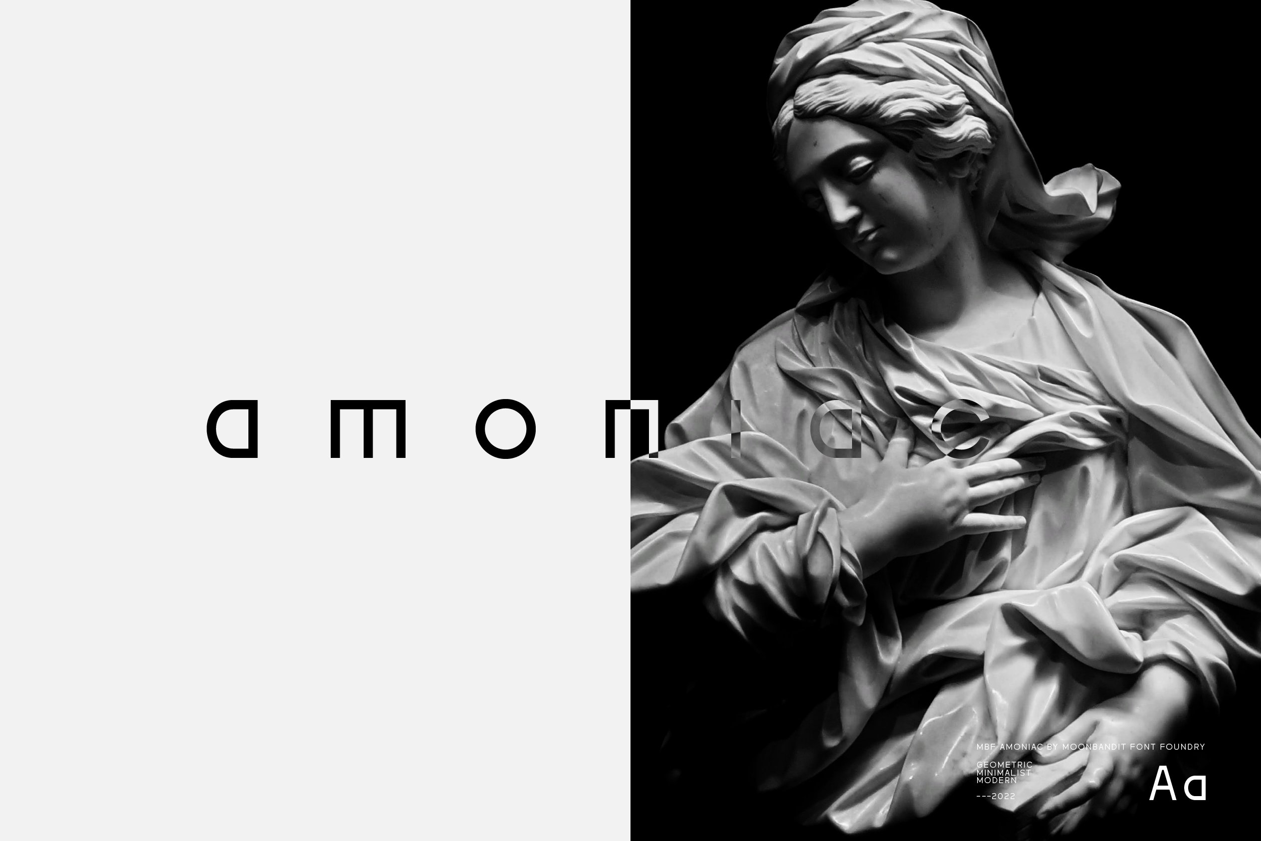 MBF Amoniac - future geometric font cover image.