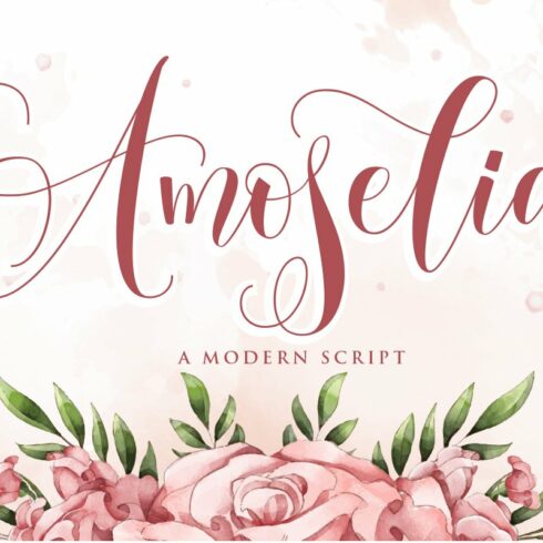 Amoselia - Beauty Script Fonts cover image.