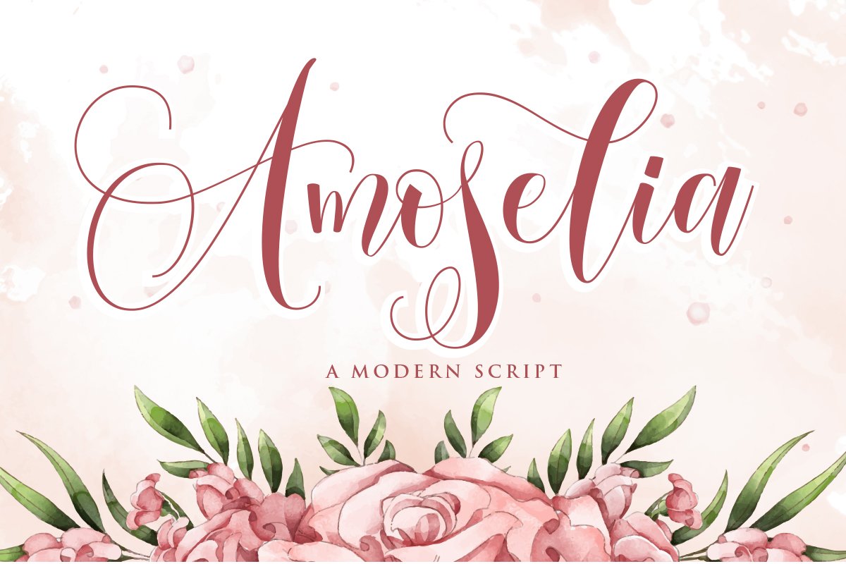 Amoselia - Beauty Script Fonts cover image.