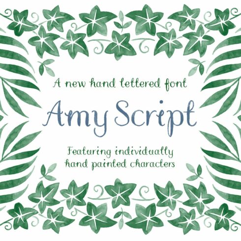 Amy Script Hand Lettered Font cover image.